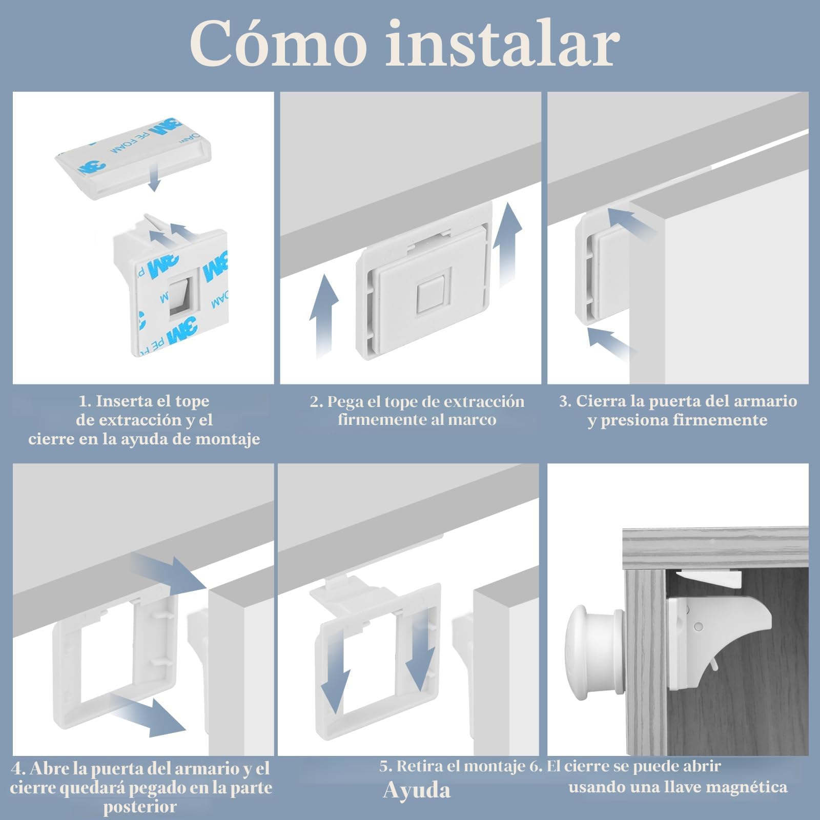 Cerradura magnética para armario de seguridad para bebés, 20 cerraduras con 4 llaves, cierre magnético para niños, seguro invisible para armarios y cajones