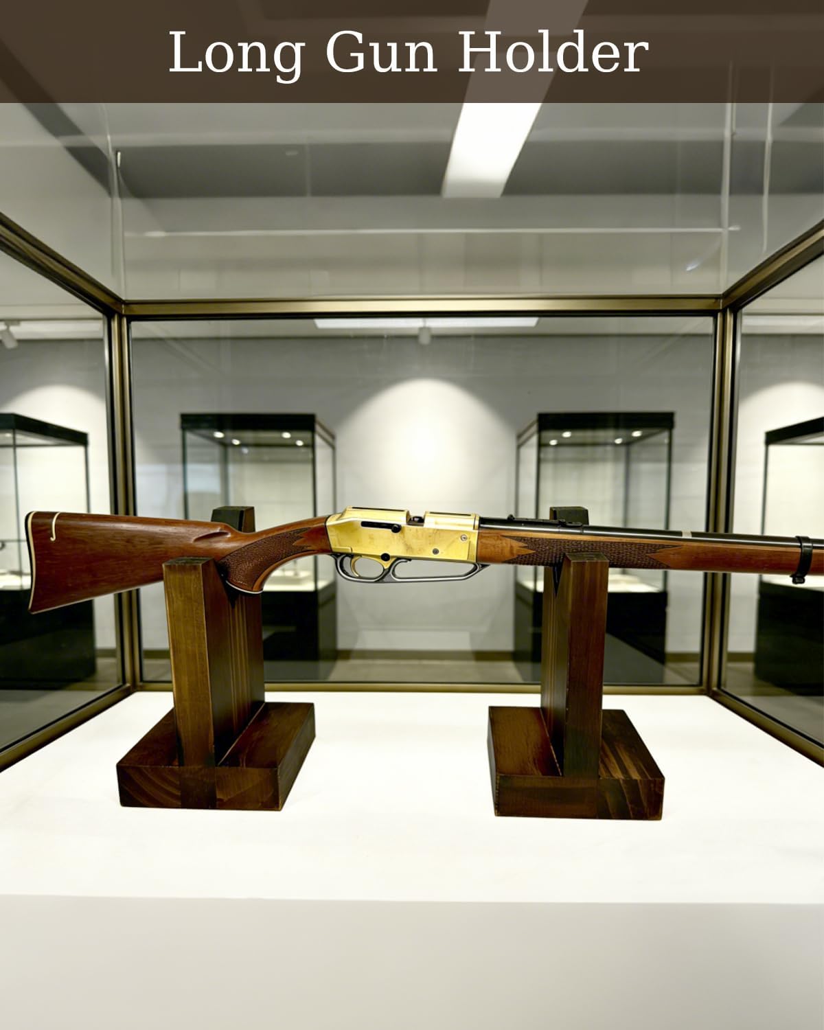 Wood Gun Display Stands Rifle Rack Gun Rack for Smaller Rifles, Long Guns, Firearms, Weapons, Collectables, Displays, Shows, Exhibits (carbon, V-shaped)