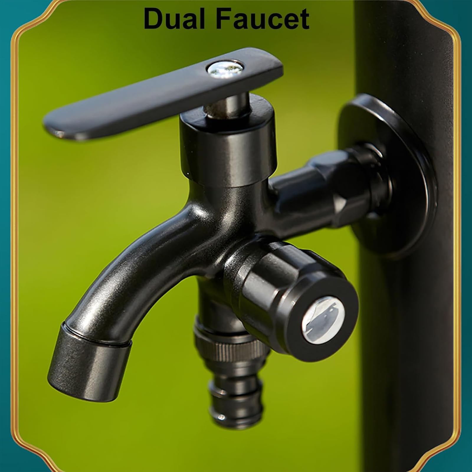 Genérico Bomba de Agua portátil de Columna - Grifo Exterior Multifuncional de 60 cm para jardín, terraza, decoración de Fuentes anticongelantes, Bomba de Agua de Grifo Vertical