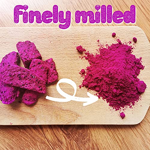 Drachenfrucht Pulver | Gefriergetrocknet Pink Pitaya Pulver | Red Pitaya | Freeze Dried Dragon Fruit Powder | Drachenfruchtpulver Pitahaya | Smoothie Bowl Pulver fur Matcha Pitaya Eistee Pink Latte
