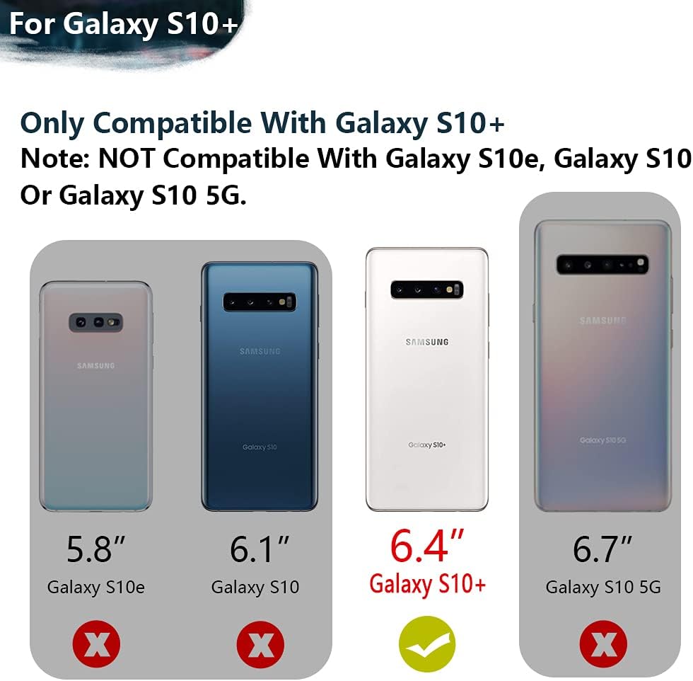 Sitong Battery Case for Samsung Galaxy S10+ Plus, 6000mAh Rechargeable Extended Battery Charging Charger Case, Add 1.5X Extra Juice (6.4 inch for Galaxy S10+) Black