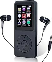 MP3 Player Portátil Reprodutor de Música MP3 Player Bluetooth Mini Reprodutor de Música, Rádio FM, Reprodução de Vídeo, Suporte Cartao de Memoria de Até 64 GB