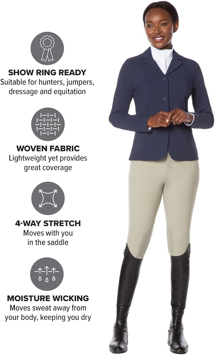Kerrits Women's Crossover II Knee Patch Riding Breeches – Lightweight, Durable, Year Round Horse Riding Pants with Pockets