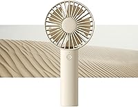 Vista 7 de JISULIFE Mini ventilador portátil de mano, potente batería de 4500 mAh, pequeño personal con 3 velocidades, recargable por USB para exteriores, Beige