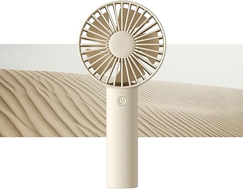 Miniatura 7 de JISULIFE Mini ventilador portátil de mano, potente batería de 4500 mAh, pequeño personal con 3 velocidades, recargable por USB para exteriores, Beige