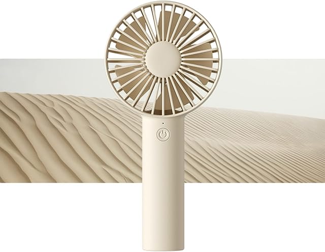 JISULIFE Handheld Fan, Portable Small Fan with 3 Speeds, USB Rechargeable Hand Fan, Personal Fan Battery Operated for Outdoor, Indoor, Commute, Office, Travel -Brown