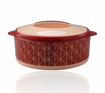 Twister Inner Stainless Steel Casserole (2000 ML) BPA Free |Odour Proof | Food Grade | Easy to Carry and Easy to Store for Hotpot Roti Box Color - Mahroon