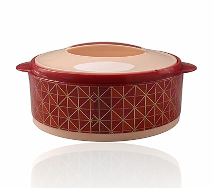 Twister Inner Stainless Steel Casserole (2000 ML) BPA Free |Odour Proof | Food Grade | Easy to Carry and Easy to Store for Hotpot Roti Box Color - Mahroon