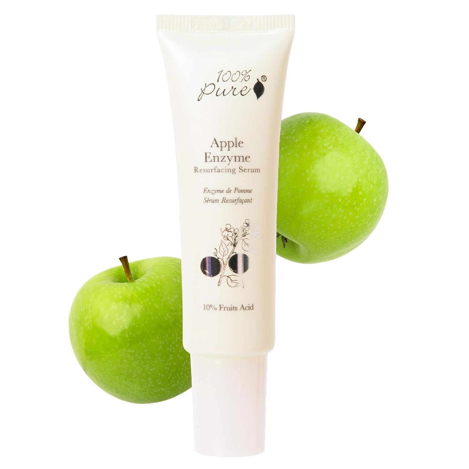 100% PURE Apple Enzyme Resurfacing Face Serum Supports the Appearance of Bright, Even Skin & Refined Pores - Hyaluronic Acid & AHA Skincare - Pineapple, Kojic Acid Gentle Face Exfoliator - 1 Fl oz