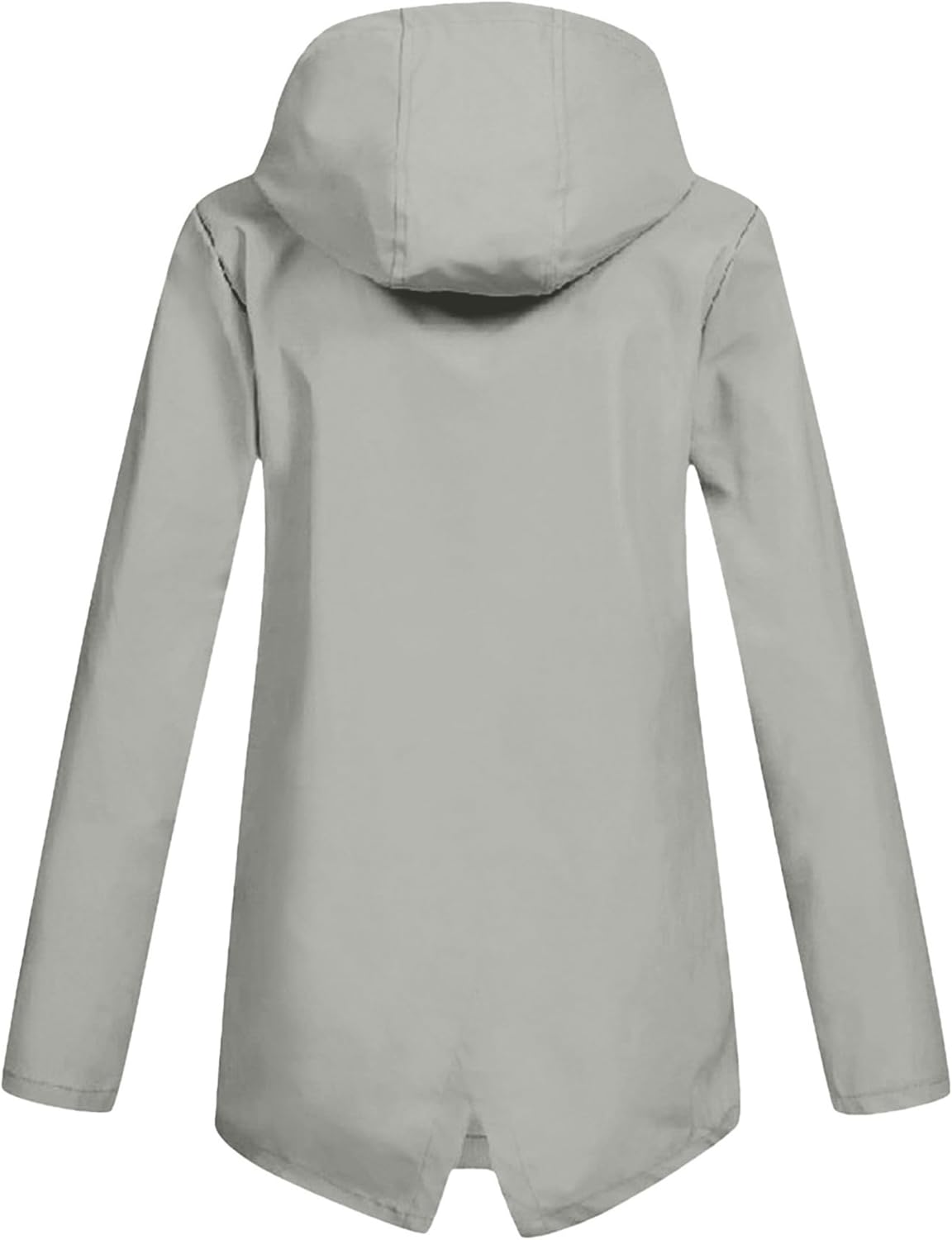 LIZALIG Womens Rain Coat Long Waterproof Striped Lined Lightweight Windbreaker With Hood Zip Up Jacket