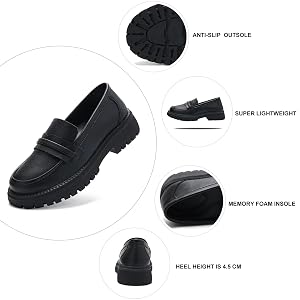 Amazon.com | mznrjoa Penny Loafers for Women Leather Dressy Shoes ...