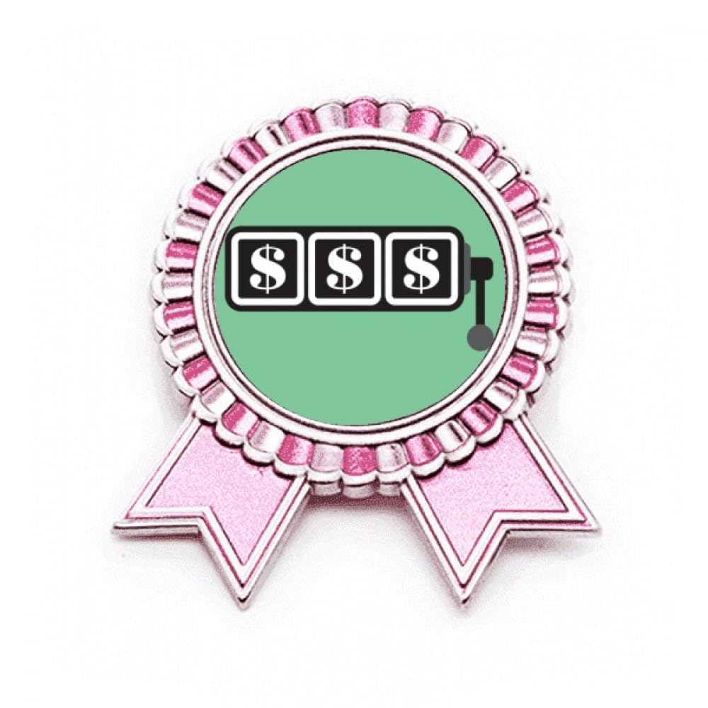 Broche rose avec motif machine à sous en métal aux finitions soignées
