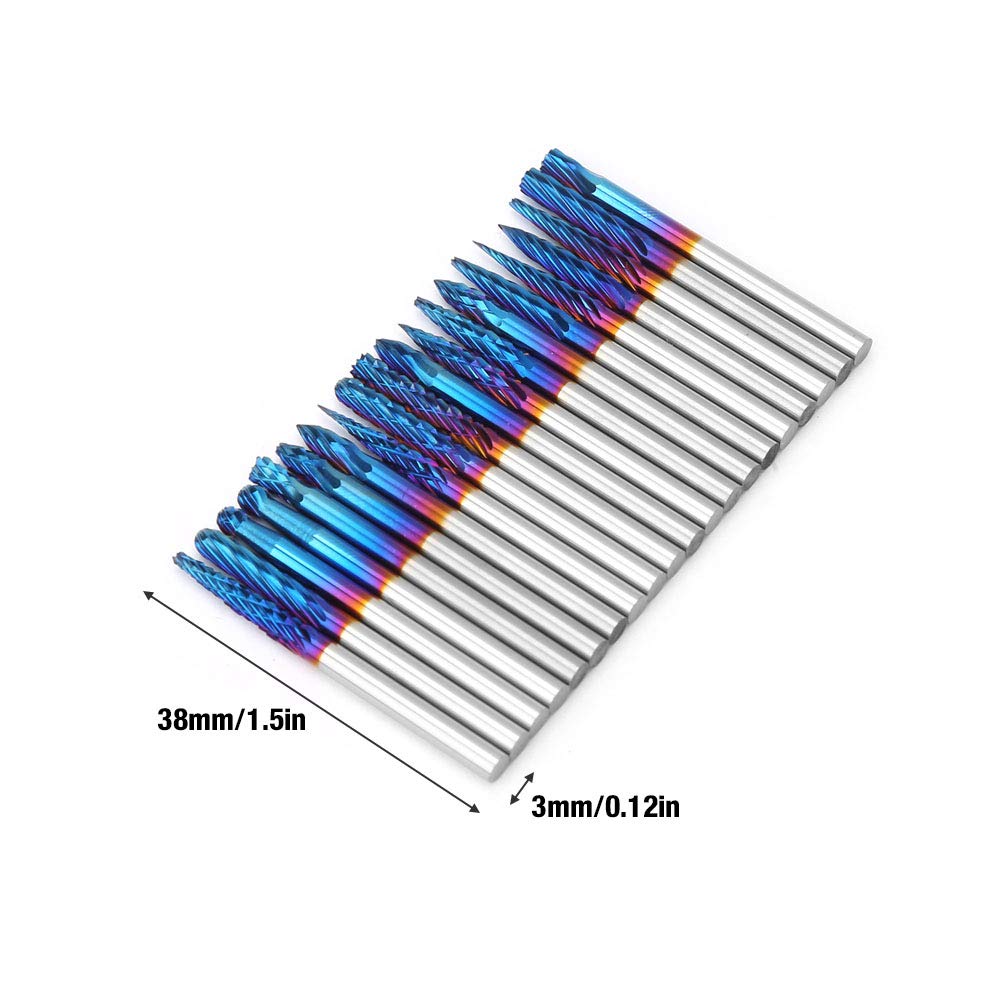 Set di frese in carburo di tungsteno da 20 pezzi, fresa a doppia scanalatura singola, utensile da taglio ad alta precisione per metallo, legno, plastica, incisione CNC, gam