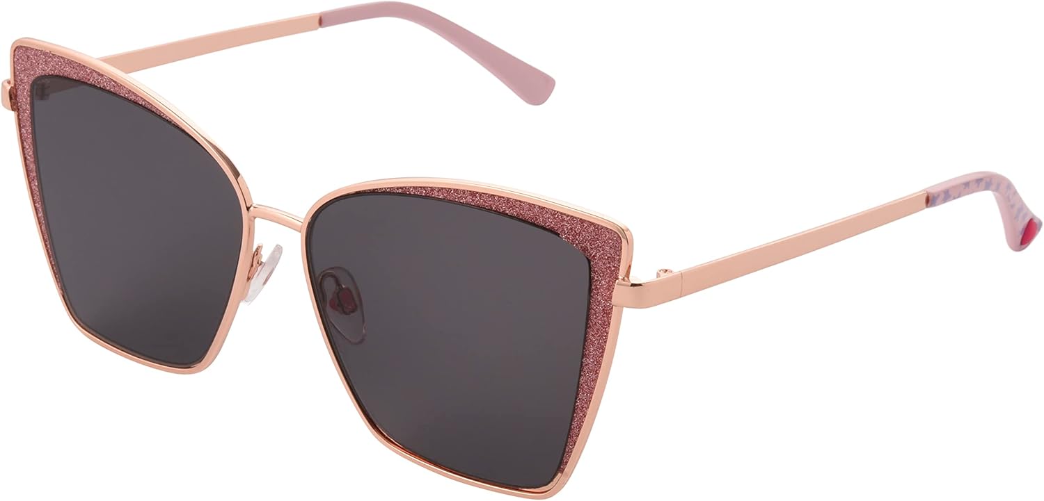 Betsey Johnson Women's Soul Shine Sunglasses Cateye, Leopard, 58 mm