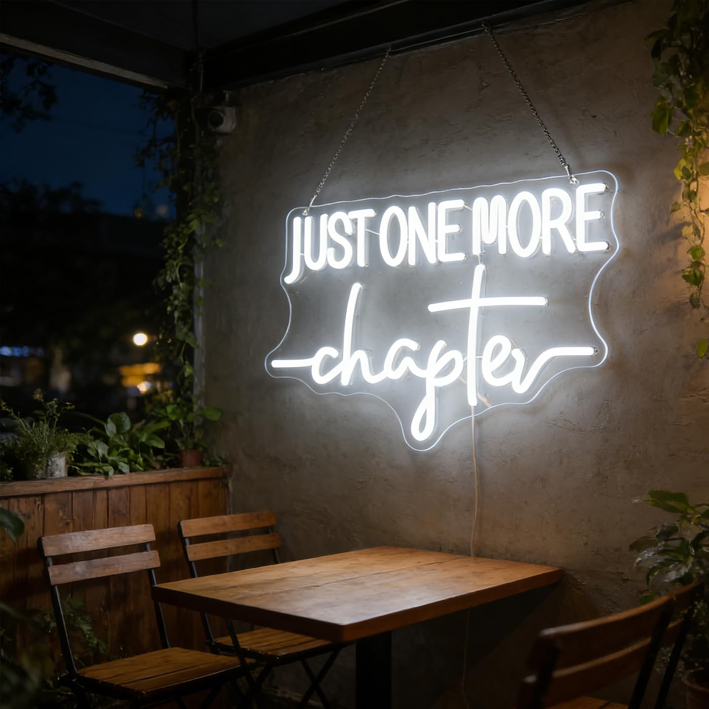 Just One More Chapter - Targa al neon per libreria, decorazione da parete per cameretta dei bambini, stanza dei giochi, scuola, aula, decorazione artistica da parete, targa a LED, decorazione da