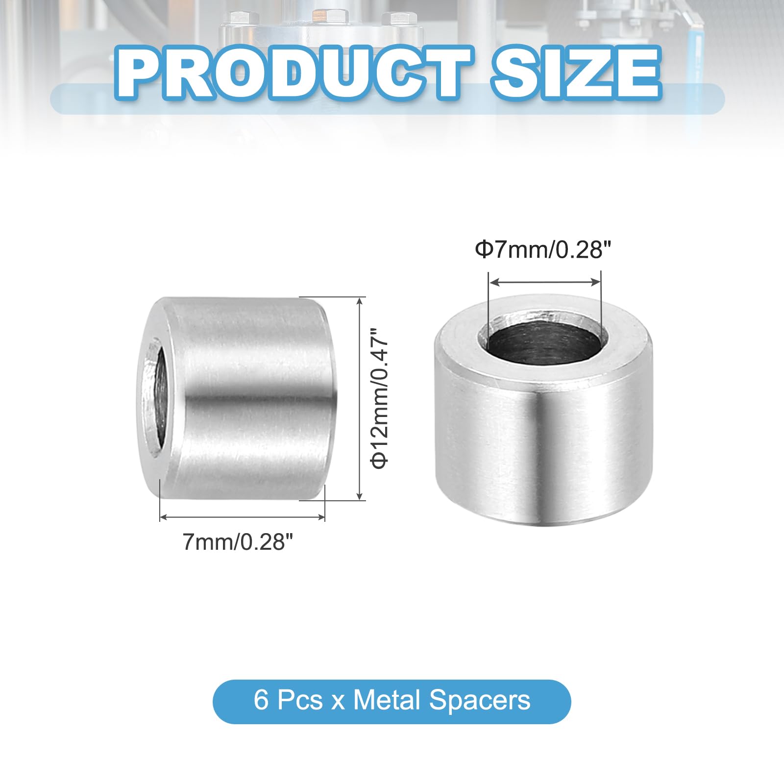 PATIKIL 6 Pcs Stainless Steel Spacers - Image 2