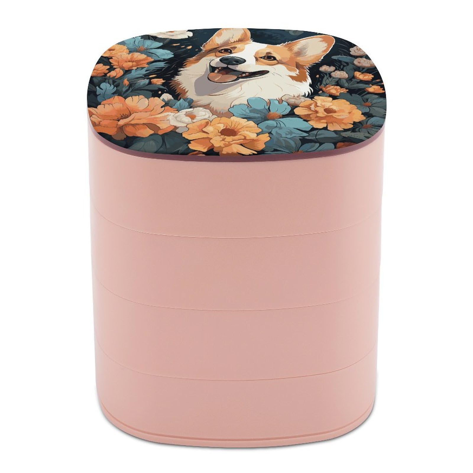 Organiseur de bijoux rotatif Corgi : rangement boucles d'oreilles et colliers