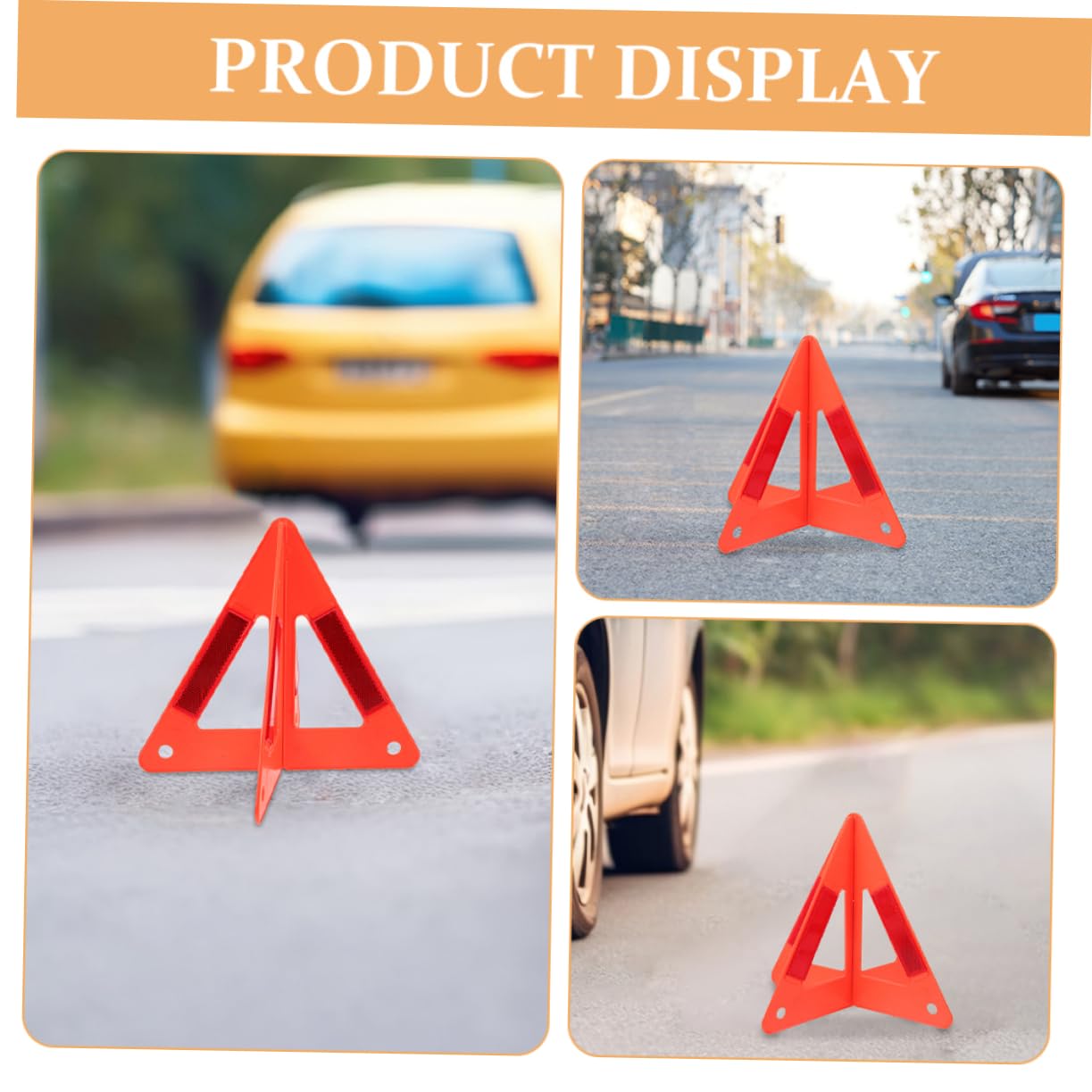 Luxshiny Triángulo de Emergencia Plegable Rojo de Plástico, 5 Piezas