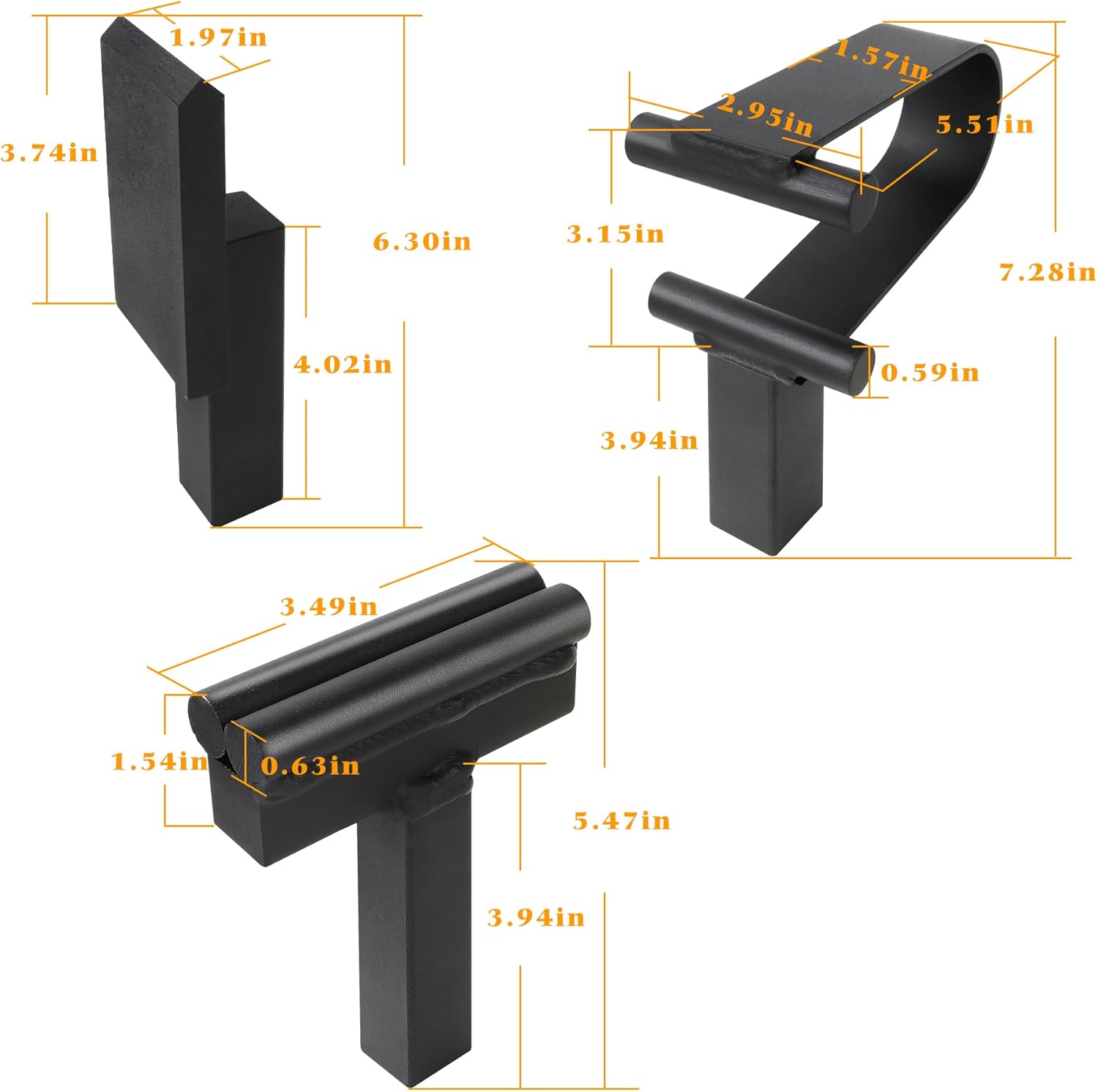 1 inch Blacksmith Anvil Hardy Hole Tools Set Blacksmithing Forging Tool with Spring Fuller, Hot Cut, Creasing Stake (3PCS)