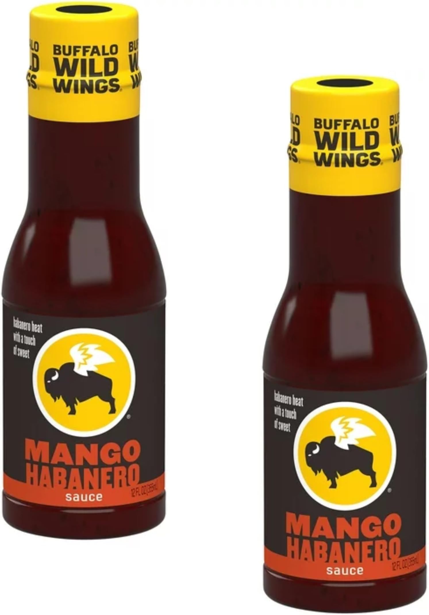 Buffalo Wild Mango Habanero Sauce - Pack of 2 - Smiling Sweets - Elevate you Sauce Game - Feel the Burn with Mango Habanero - Two Sensations One Sauce