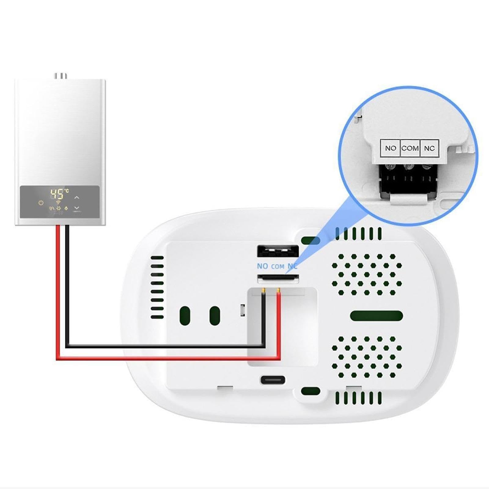 Perfk - Termostato inteligente programable, función conveniente, termostato inalámbrico, regulador de temperatura para caldera de agua y para