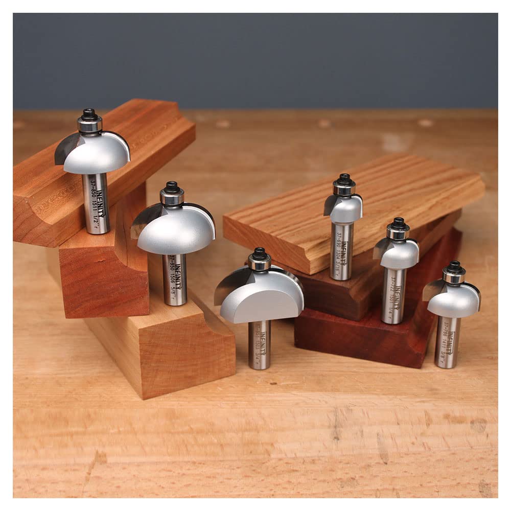 Infinity Cutting Tools 6-Pc. Cove Router Bit Set| Carbide Tip | Heavy ...