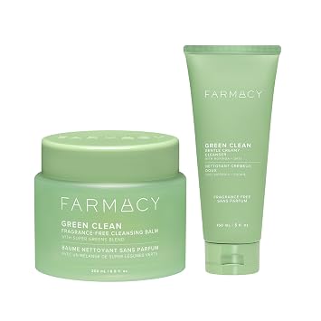 Farmacy Makeup Removal & Gentle Cleansing Duo - Fragrance-Free Cleansing Balm + Hydrating Cream Face Wash for Sensitive, Dry & Balanced Skin