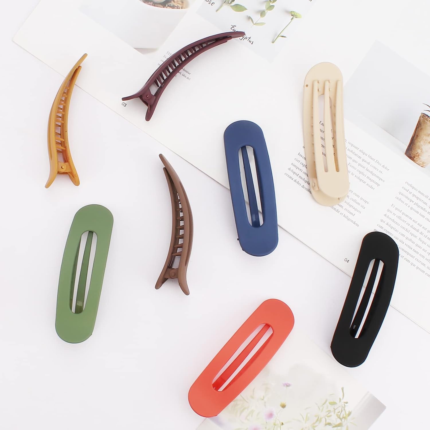 Hair Clips Pack - Alligator Snap Clips for Sectioning and Styling, Flat Non-Slip French Barrettes and Accessories for Women