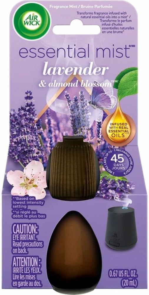 Essential Mist Refill, 1 ct, Lavender and Almond Blossom, Essential Oils Diffuser, Air Freshener