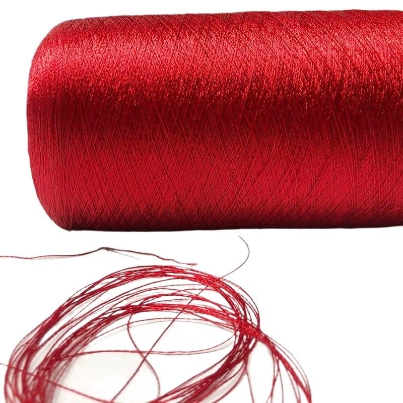 Hilo Tencel Gloss Pearl Lace Cotton 500g Color Rojo para Costura y Crochet miniatura 5