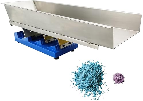 Electromagnetic Vibrating Feeder, Conveyor Shaking Feeding Machine, Stainless Steel with Controller for Granular and Powdery Materials 100W 110V