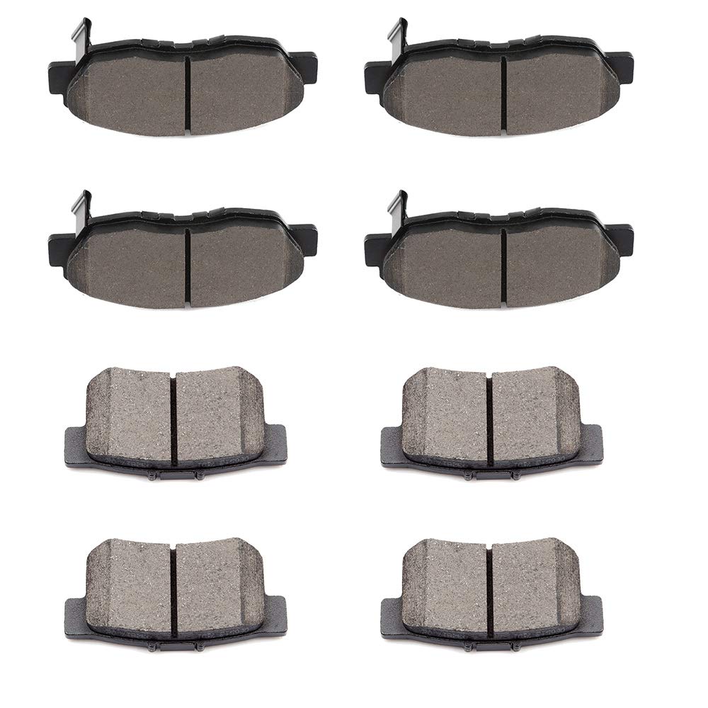 cciyu D764 D537 Front Rear Ceramic Brake Pads Kits 8pcs fit For 1997-1999 For Acura CL,2001-2005 For Acura EL,1991-2002 For Honda For Accord,2002 2003 2006-2011 For Honda Civic