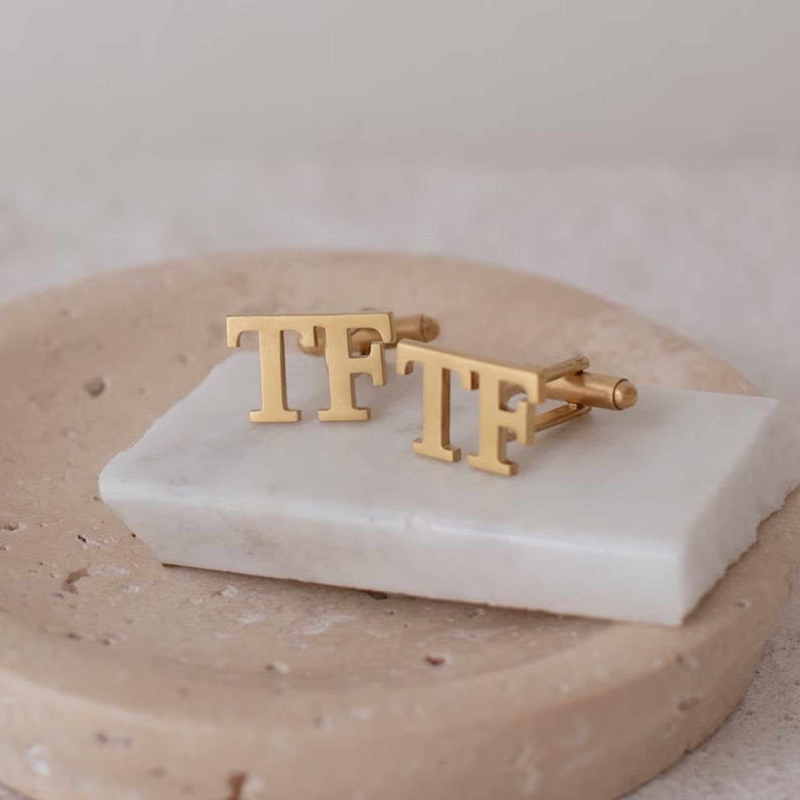 Gemelos iniciales personalizados para novios plata de ley 925 gemelos iniciales para bodas Boda para hombre para papá hecho a mano