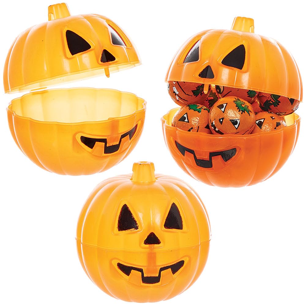 Baker Ross FN661 Halloween Trick or Treat Pumpkin Treat Holders – Pack of 8, Fun Craft Kits for Kids to Make Festive Pumpkin Sweet Holders for Halloween Parties
