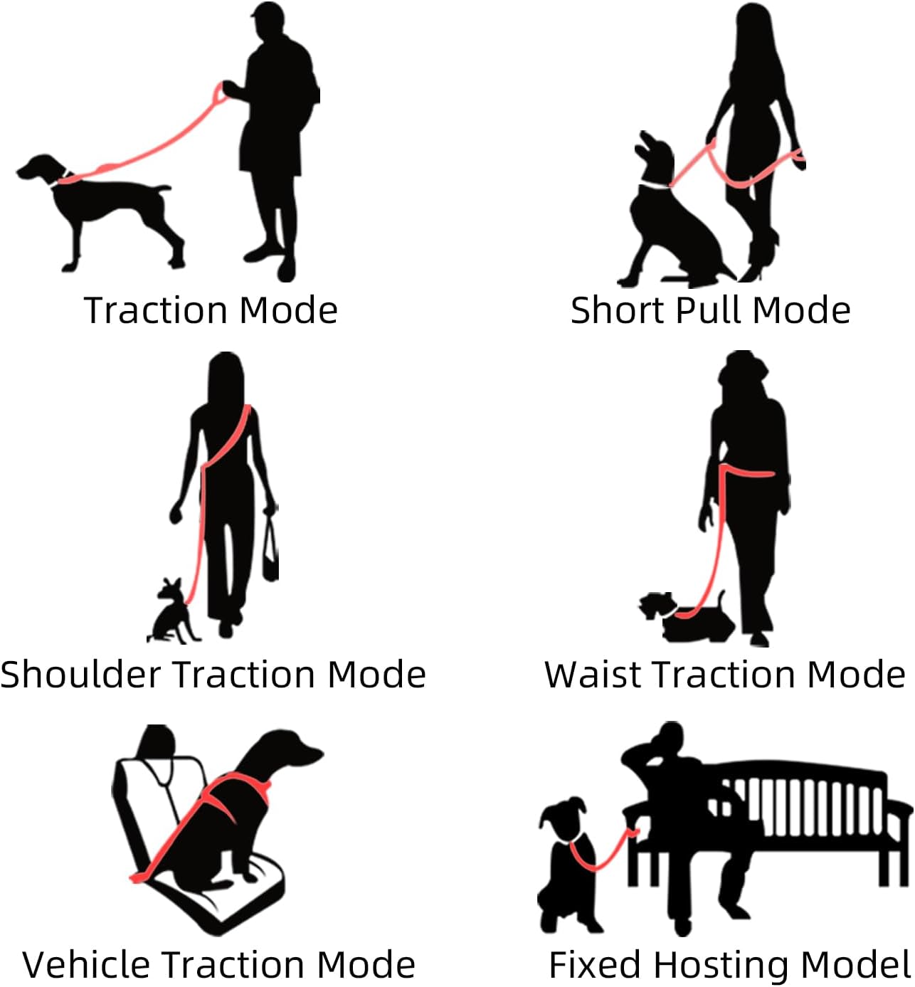 EVERKING Hands-Free Dog Leash with Waist Belt, Bungee Shock Absorbing Running Leash, Adjustable 22"-52", Reflective Night Walking, Dual Handle for Medium Large Dogs (Sunset Blaze)