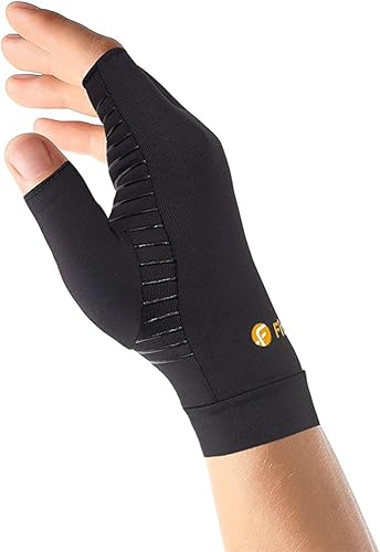2 pares de guantes de compresión de cobre con infusión de medio dedo que te ayudan a recuperarte de artritis, hinchazón, alivio del dolor de