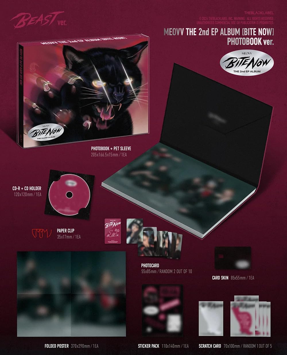 Amazon.com: MEOVV BITE NOW 2nd EP Album [BEAST Ver.] Photobook +