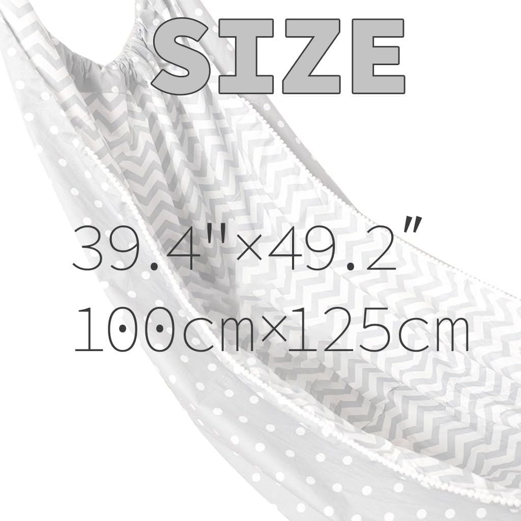Baby Hammock Swing Kids Cotton Cloth Bag Chair Baby Room Home Decor Indoor Outdoor Hanging Basket Hammock Chair for Bedroom, Grey - 100x125cm