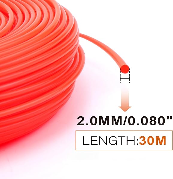 Savior 30M 2mm Strimmer Wire Universal String Trimmer Line Nylon Strimmer Cord 1.2mm 1.6mm 2.0mm 2.4mm 3.0mm Grass Strimming Cable for Garden Weeds Flower Beds (2mm x 30m Round) - 2