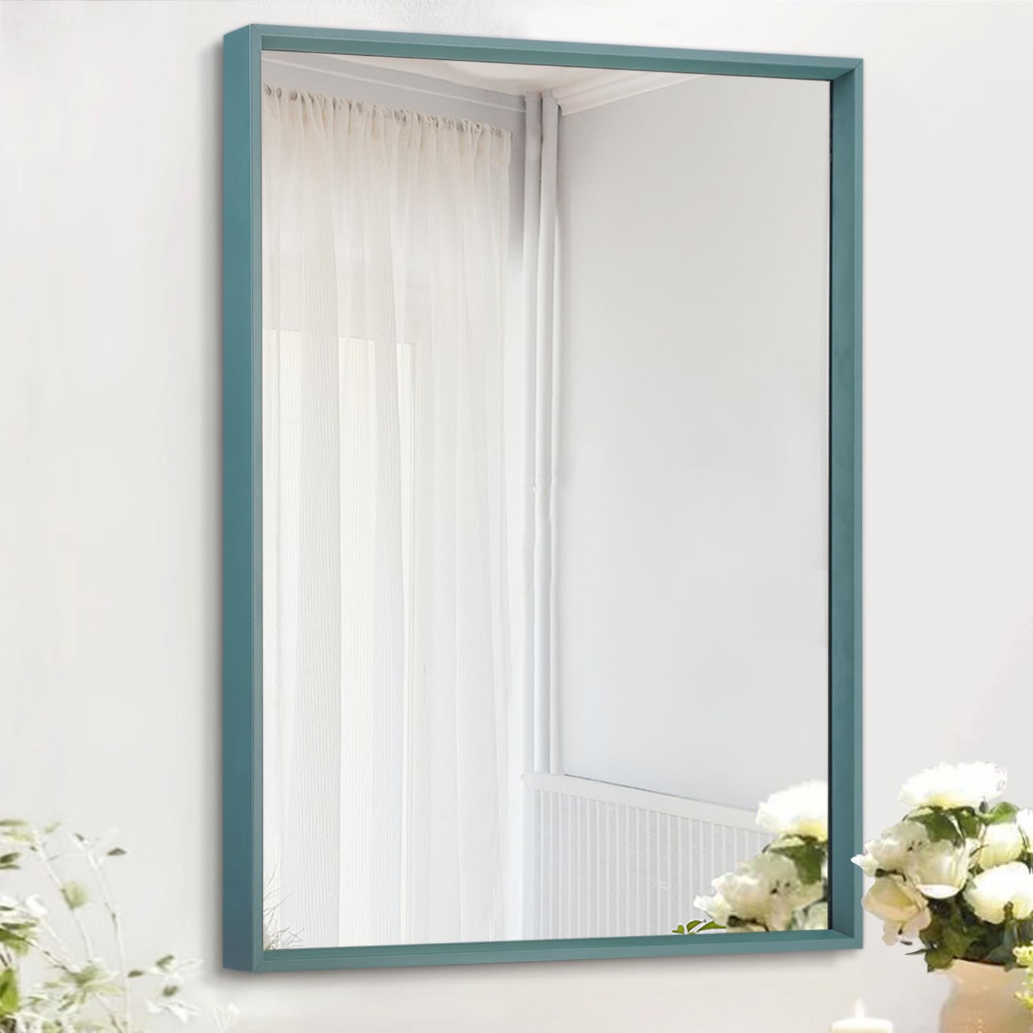 AAZZKANG Wall Mirror with Metal Frame - 50x40cm Rectangle Modern Decorative Mirror for Bedroom, Bathroom - Hanging Wall Decor