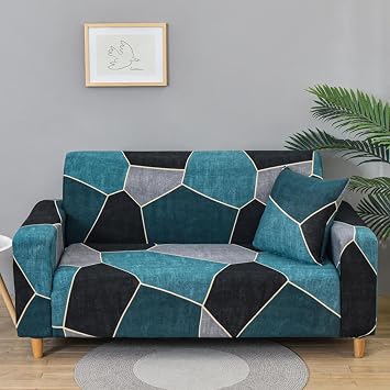 Stretch Printing Sofa Slipcover Non-Slip Soft Couch Sofa Cover,3 seat Washable Furniture Protector with Anti-Skid Foam and Elastic Bottom for Kids, Pets