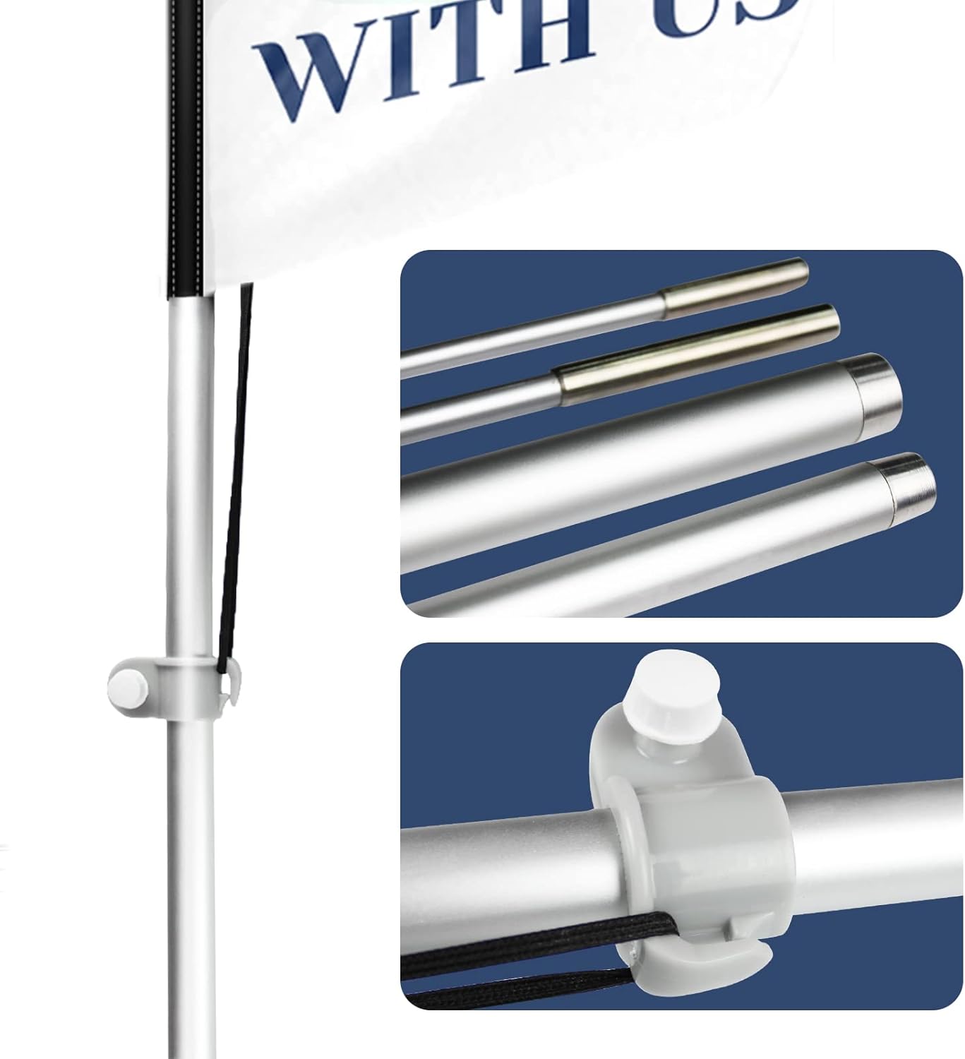 Church Flags for Worship, 11FT Windless Welcome Worship Church Flags for Outside with Aluminum Alloy Flagpole, Stainless Steel Ground Stake, Portable Bag, Welcome Sign for Church