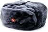 Authentic Russian Military Gray Ushanka Hat Red Star Hammer and Sickle SizeMedium