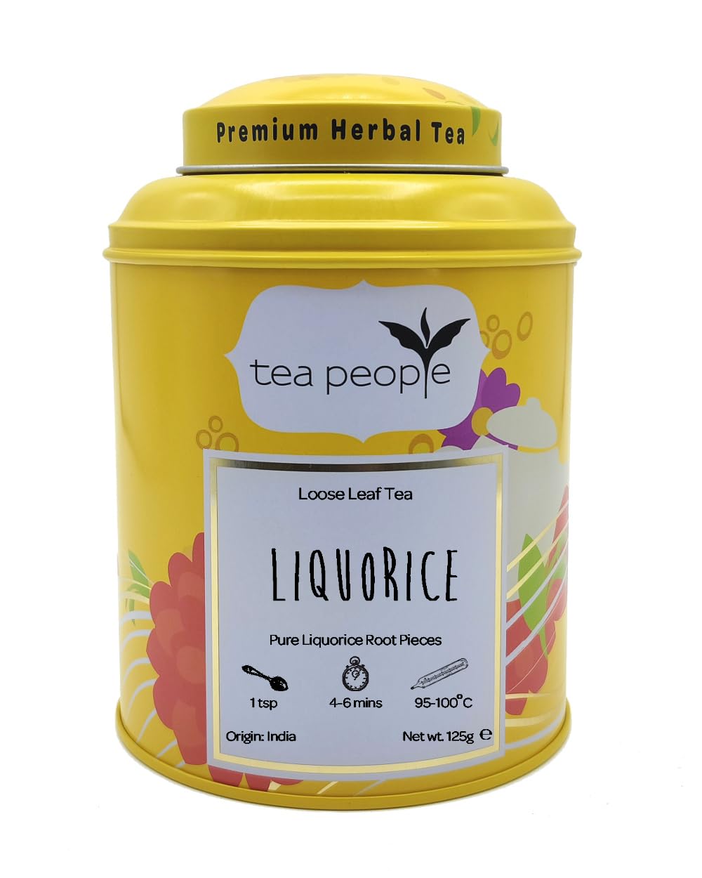 Tea People Liquorice – 125g Tin Caddy (60 cups) – Caffeine Free Herbal Tea – 100% Natural
