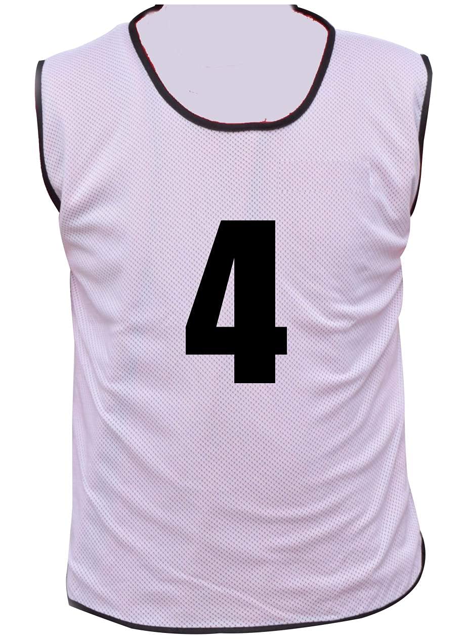 10 MESH BIBS FOOTBALL TRAINING SPORTS BIBS NUMBERED (2-11 OR number of your choice) Front/Back OR Front & Back (White (Back Only), Adult (Men's Large-XL))