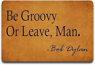 Be Groovy or Leave Man Doormat Custom Doormat Funny Doormat Farmhouse Doormat Housewarming Gift Monogram Doormat Indoor/Outdoor/Kitchen Mat Non-Slip Rubber 23.6 Inch x 15.7 Inch