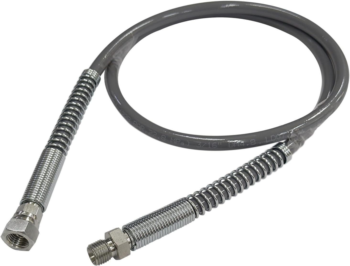 Cosmostar 3/16" Hose Whip, 4' Airless Sprayer Hose, Super Flexible, 3300 PSI Max Pressure, Durable - Universal Fit