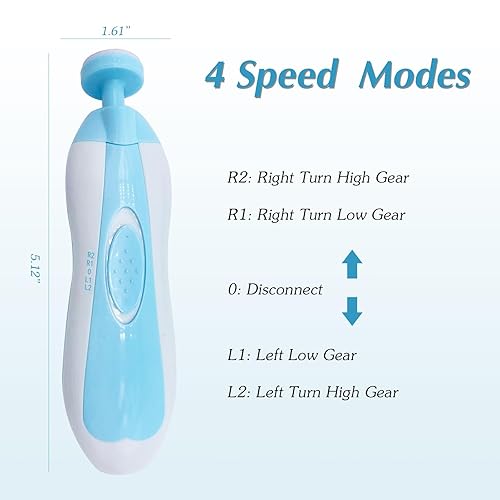 Miniatura 4 de Lima de uñas para bebé con kit de cortaúñas eléctrico seguro para recién nacidos, niños y niños pequeños, cuidado de los dedos de los pies y las