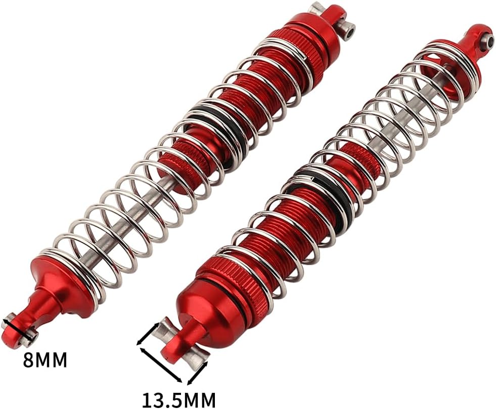 4Pcs Metal Front and Rear Shock Absorber Damper For Losi LMT Monster Truck 1/8 LOS04022 RC Crawler Car Upgrade Parts Accessories (red)