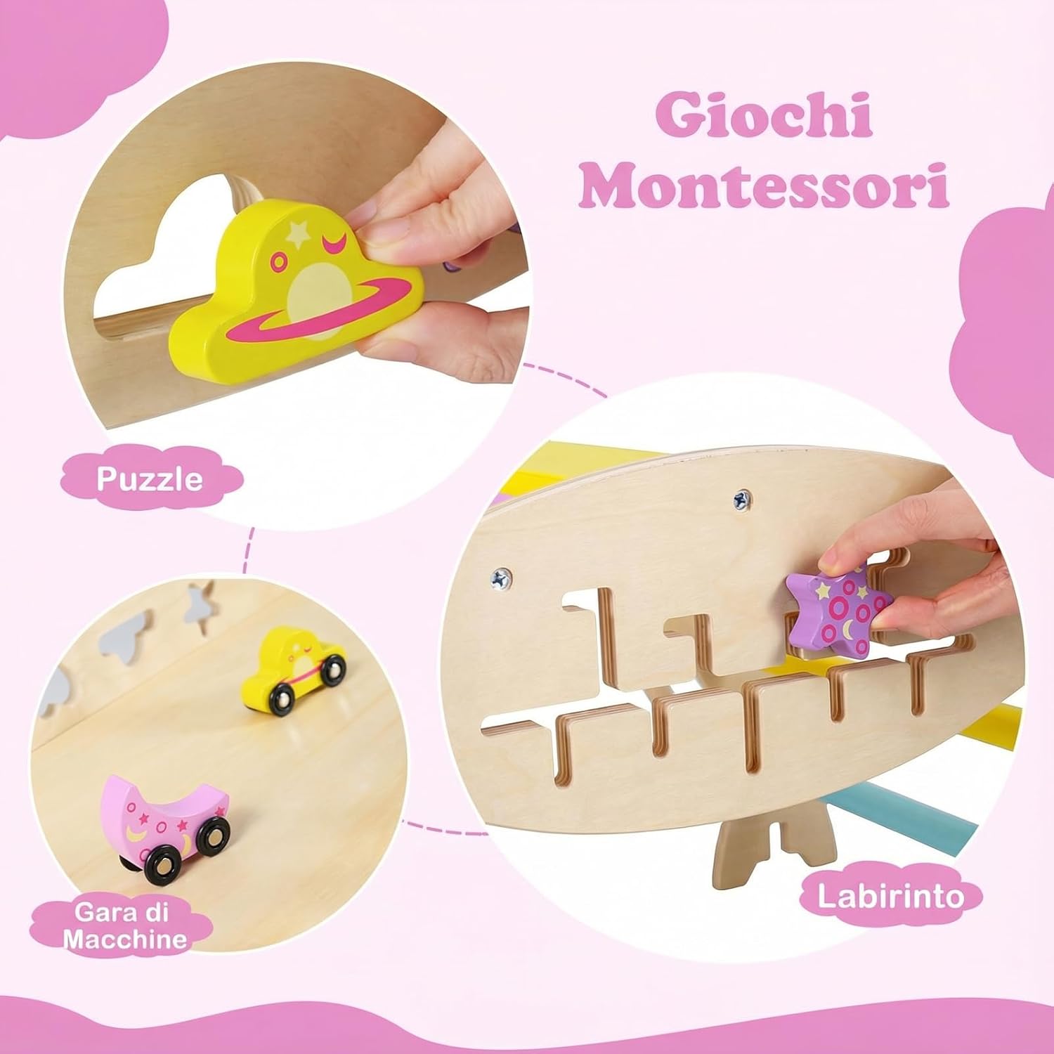 COSTWAY 7 in 1 Kids Climbing Set, Montessori Set with Arch, Ramp and Climber, Folding Climbing Toy for Kids 1 Years + (Unicorn 3 Pieces, Macaron)
